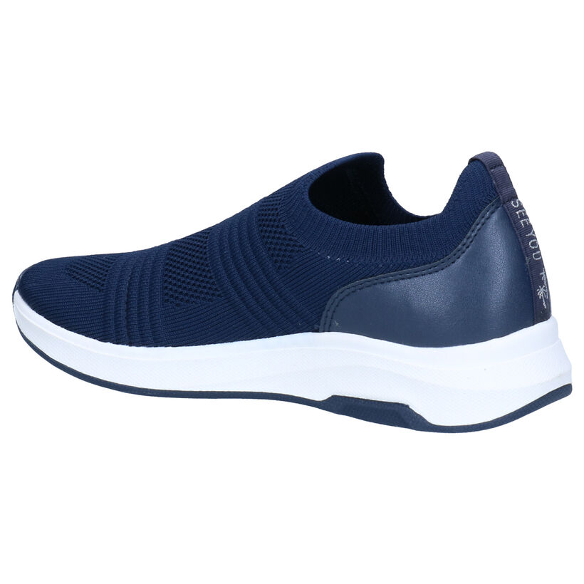 Dazzle Blauwe Slip-on sneakers in stof (274255)