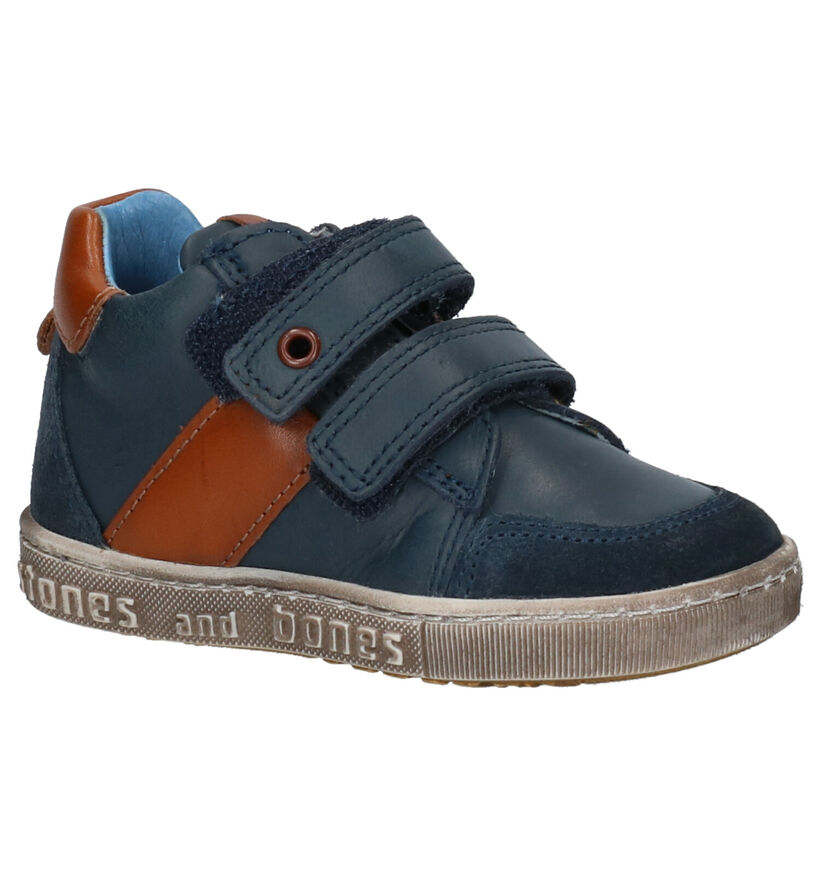 STONES and BONES Stoc Chaussures hautes en Bleu en cuir (256775)