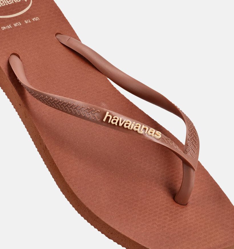 Havaianas Square Logo Pop Up Bruine Teenslippers voor dames (373111)