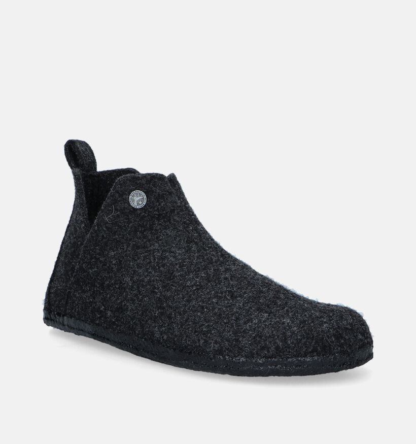 Birkenstock Andermatt Shearling Pantoufles montantes en Gris pour hommes (344037)