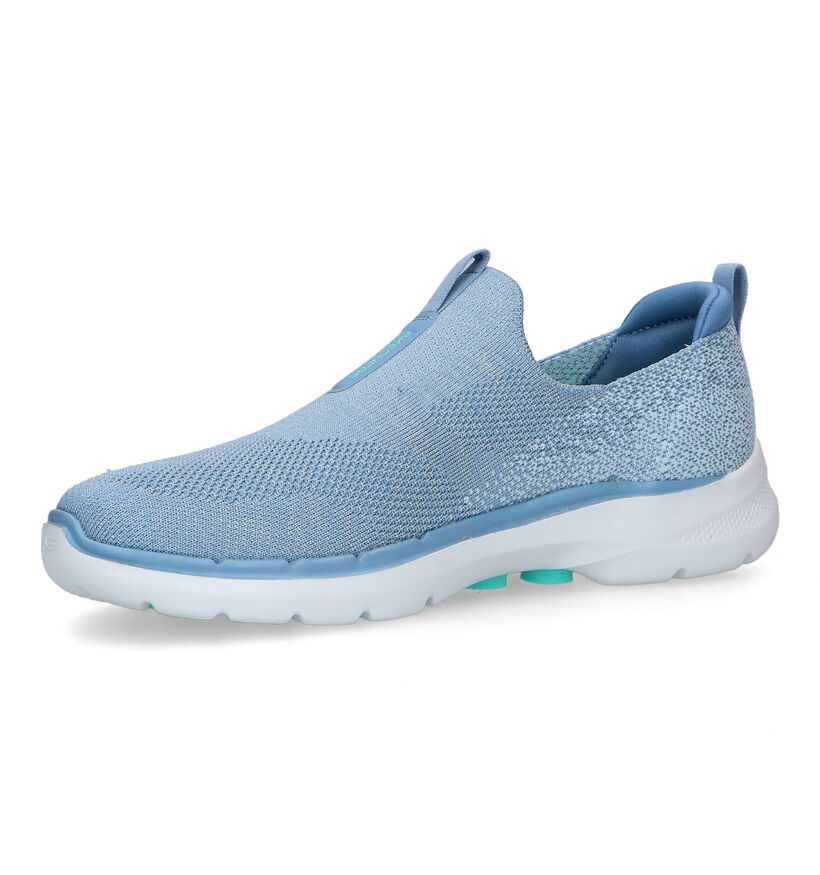 Skechers Go Walk 6 Glimmering Baskets Slip-on Bleu en textile (321376)