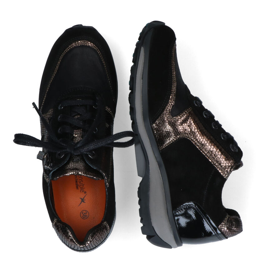 Xsensible Wembley Zwarte Sneakers voor dames (332377) - geschikt voor steunzolen