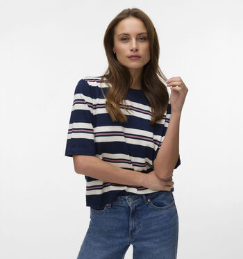 Vero Moda T-shirts Blanc/Bleu