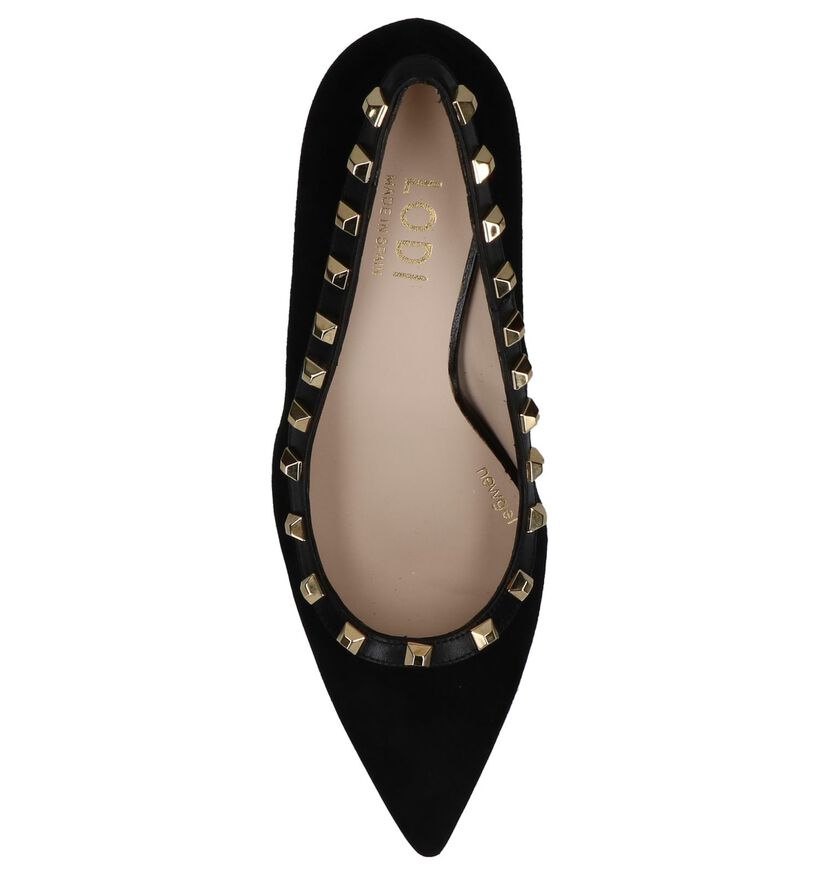 Rode Lodi Relea Pumps met Studs in daim (232101)