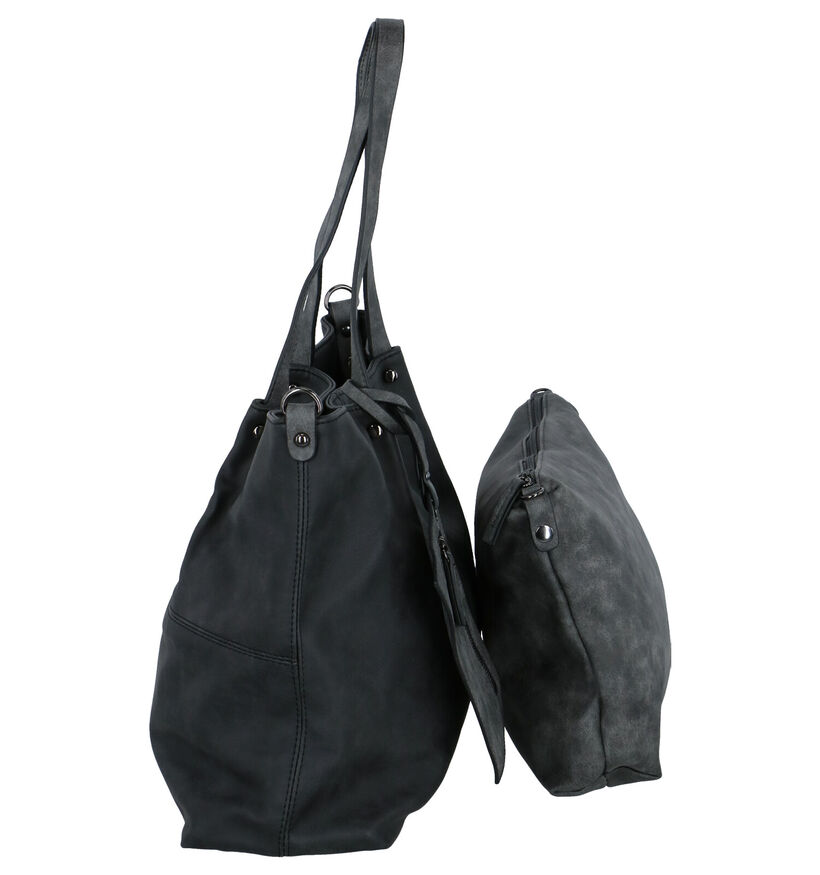 Emily & Noah Donkergrijze Bag in Bag Shopper in kunstleer (260911)