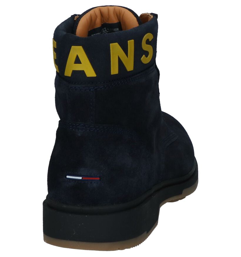 Donkerblauwe Boots Tommy Jeans in daim (237309)