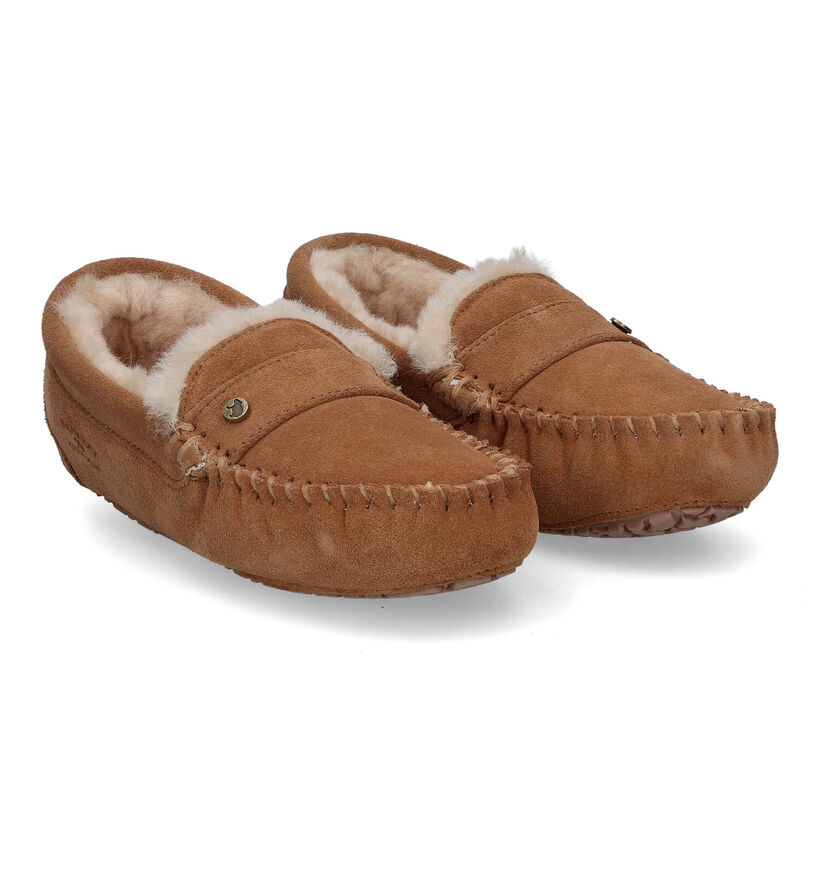 Warmbat Nowra Pantoufles en Cognac pour femmes (315167)