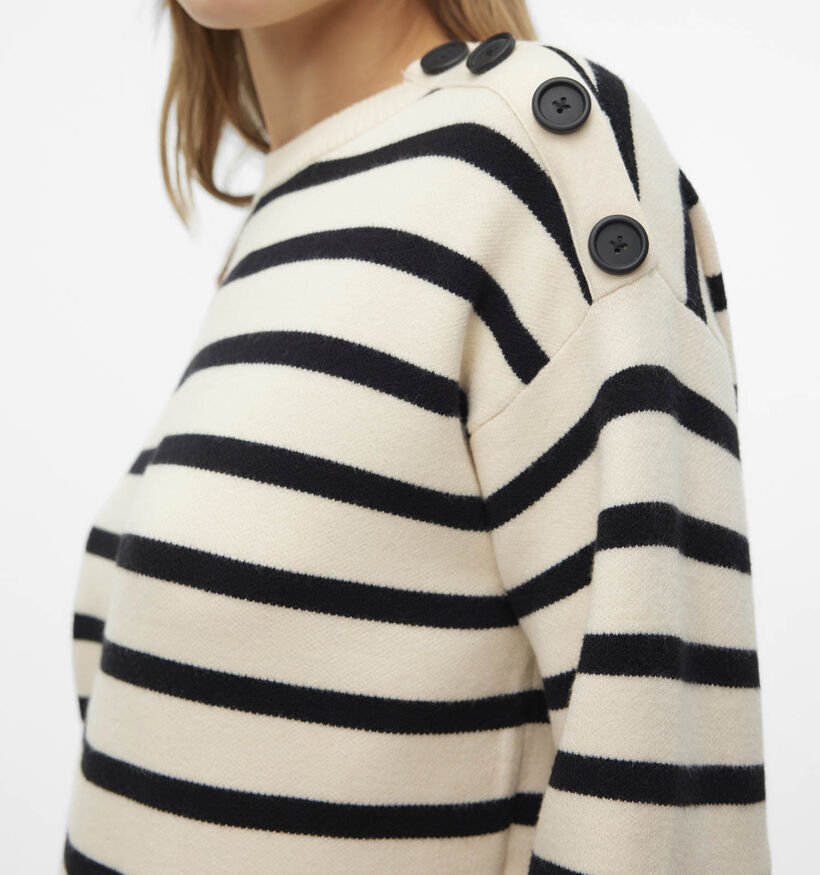 Vero Moda Saba Witte/Zwarte Jurk met Strepenprint voor dames (361188)