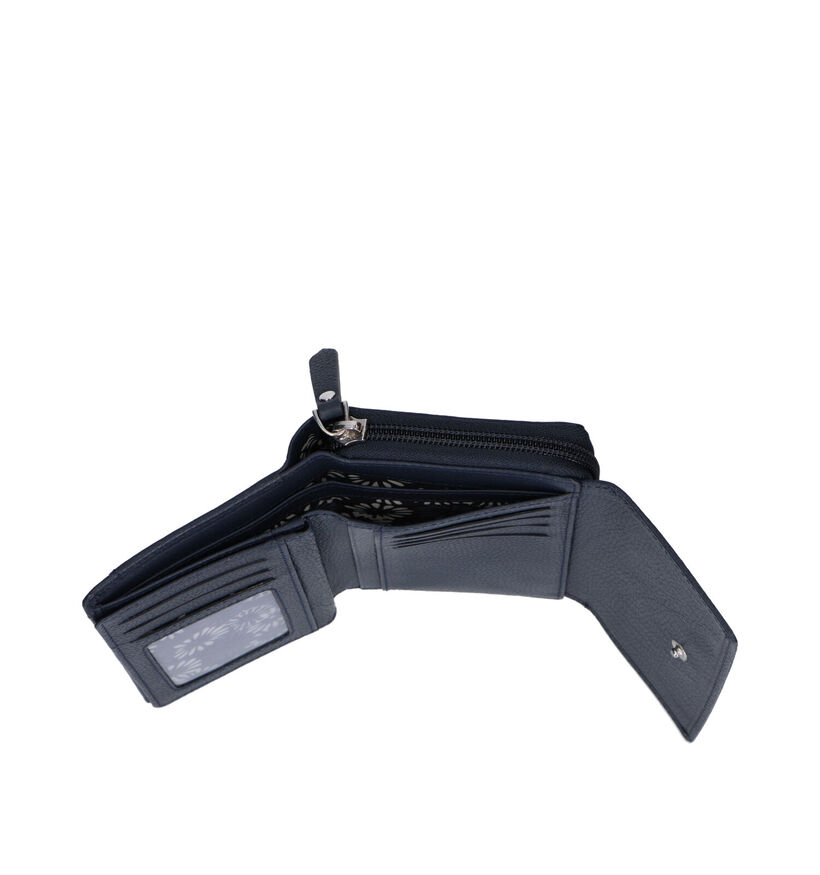 Euro-Leather Porte-monnaies zipp&eacute; en Noir pour femmes (365203)