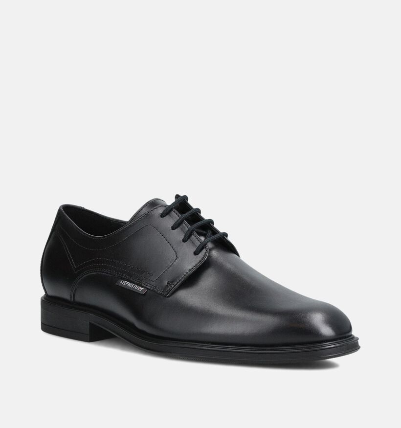 Mephisto Kevin Hopper Zwarte Geklede Veterschoenen voor heren (362827) - geschikt voor steunzolen