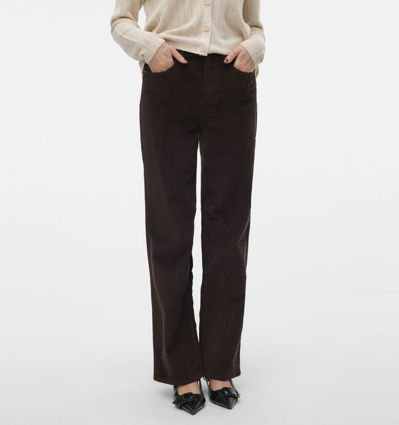 Vero Moda Tessa Pantalon classique en Brun fonc&eacute; pour femmes (377603)