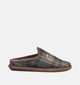 River Woods Enzo Pantoufles en Vert/Marron pour hommes (381216) - pour semelles orthop&eacute;diques