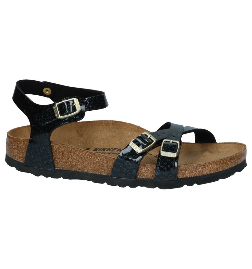 Birkenstock Sandales plates en Noir en synthétique (242505)