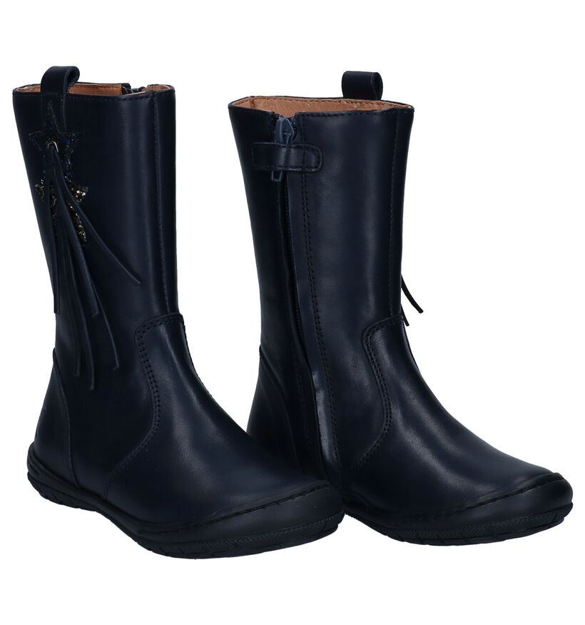 FR by Romagnoli Bottes hautes en Bleu foncé en cuir (296115)