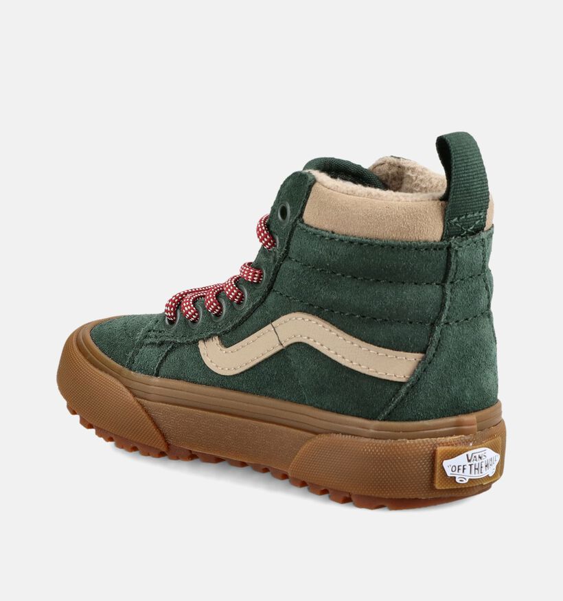 Vans Sk8 HI Insulated Donkergroene/Beige Sneakers voor jongens, meisjes (381347)