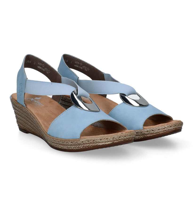 Rieker Zwarte Sandalen met sleehak voor dames (339075)