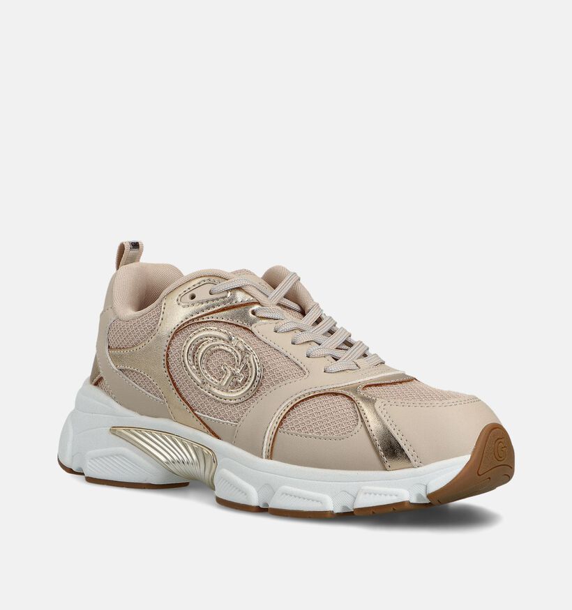 Guess Ibitha Beige/Gouden Sneakers voor dames (359556) - geschikt voor steunzolen
