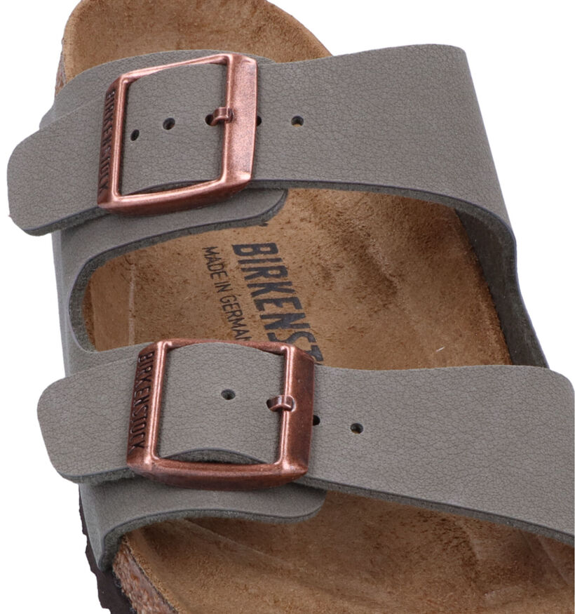 Birkenstock Arizona Birko Flor Zwarte Slippers voor jongens (338071)