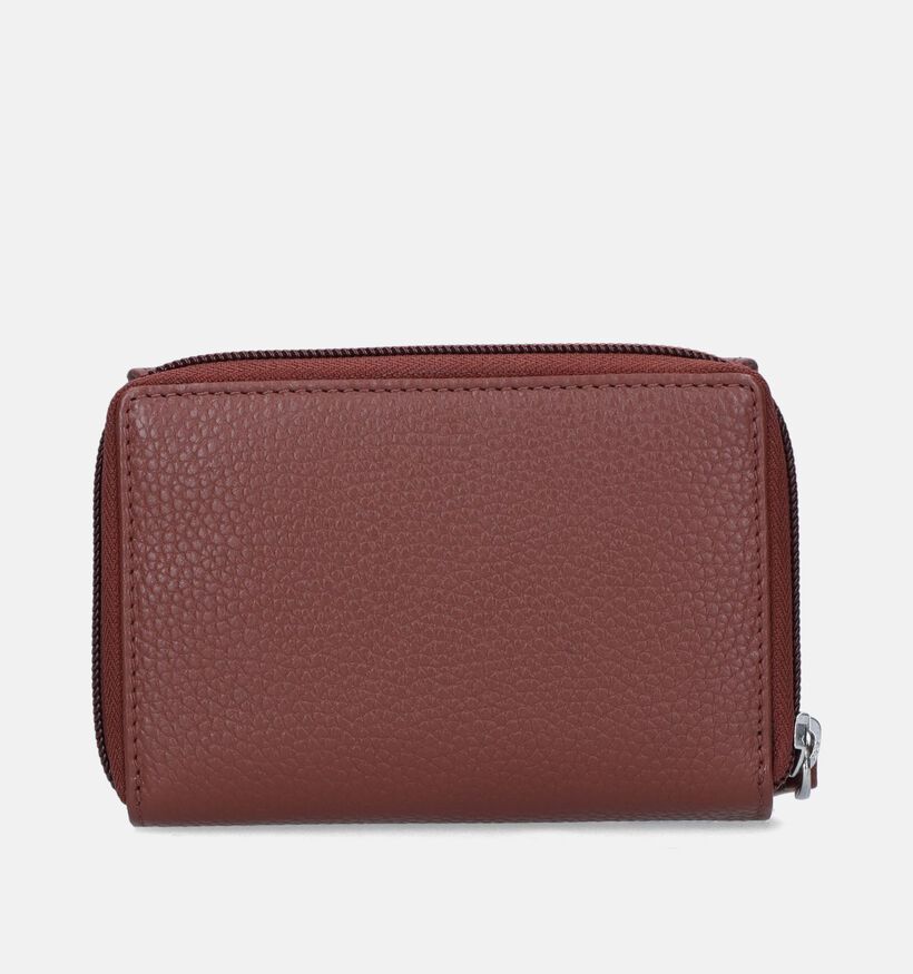 Euro-Leather Porte-monnaie zippé en Cognac pour femmes (353540)