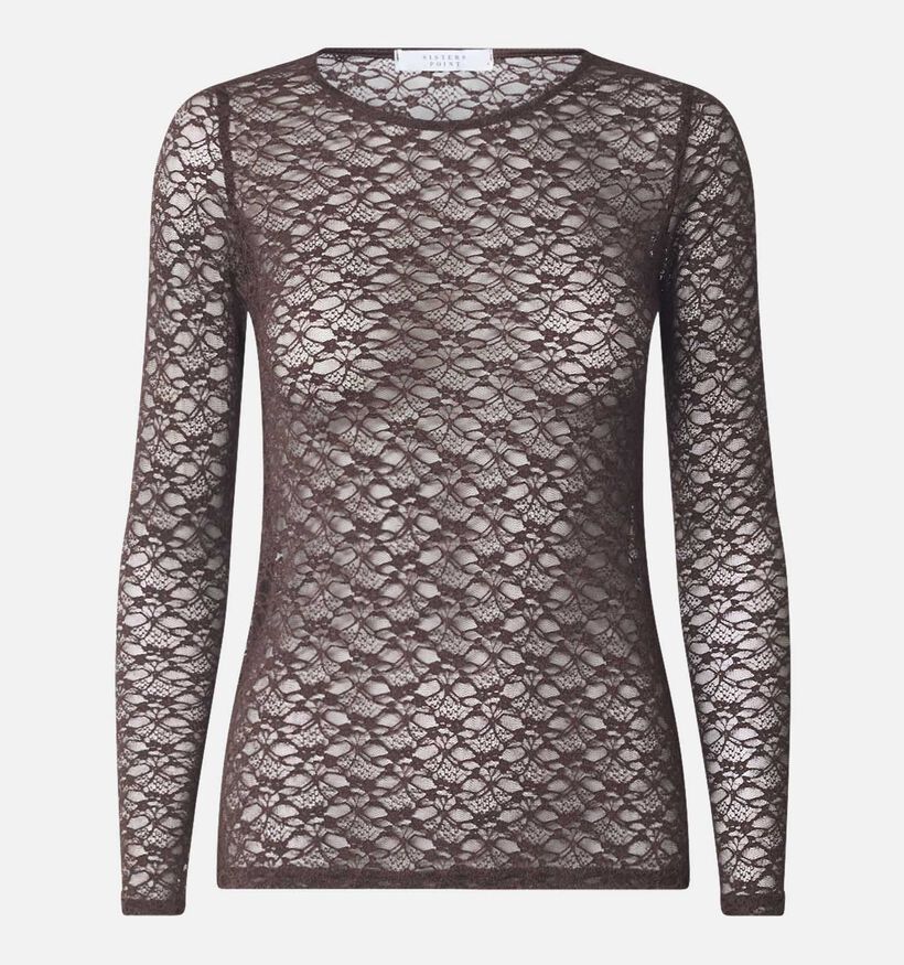 Sisters Point Gimas Donkerbruine Blouse voor dames (384471)