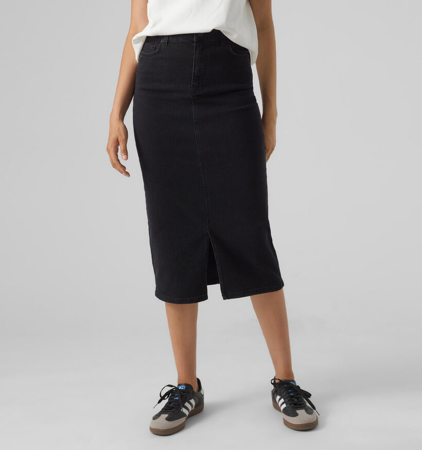 Vero Moda Lina 7/8 Jupe denim en Noir pour femmes (340556)
