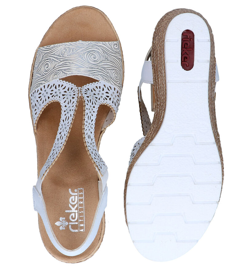 Rieker Zilveren Sandalen met sleehak voor dames (339119)