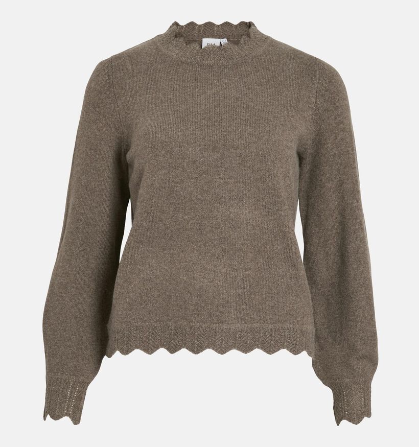 Vila Vinikolina O-Neck Donkerbruine Pull voor dames (361325)