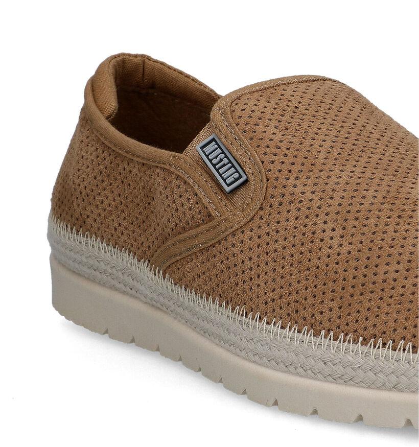 Mustang Beige Instappers in stof (323402)