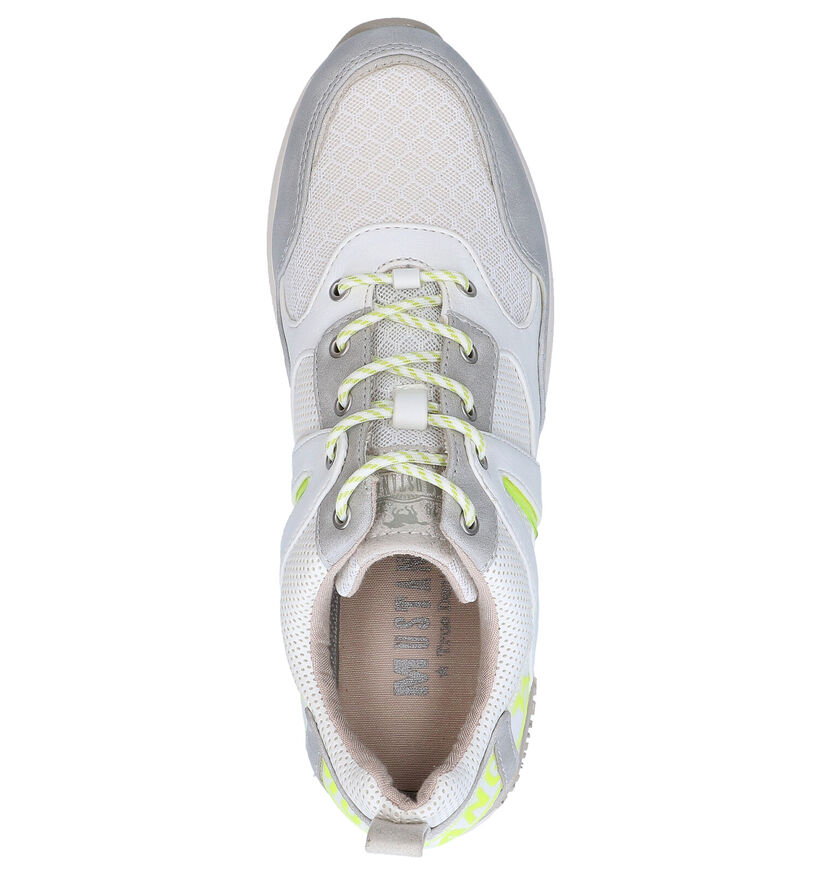 Mustang Witte Veterschoenen in kunstleer (271192)