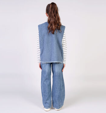 Little David Vesten Beige/Blauw