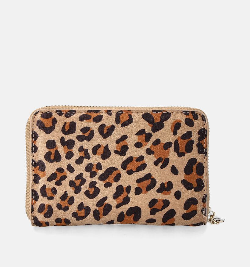 Laurent David Leopard Porte-monnaie zippé en Brun pour femmes (358044)