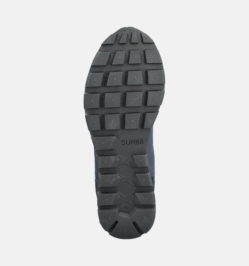 Sun68 Tom Solid Chaussures plates en Bleu fonc&eacute; pour hommes (379394) - pour semelles orthop&eacute;diques