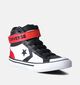 Converse Pro Blaze Strap Leather Easy-On Baskets en Blanc/Noir pour filles, garçons (357501)