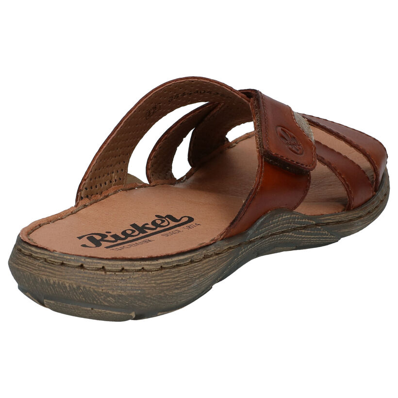 Rieker Cognac Slippers in leer (288359)