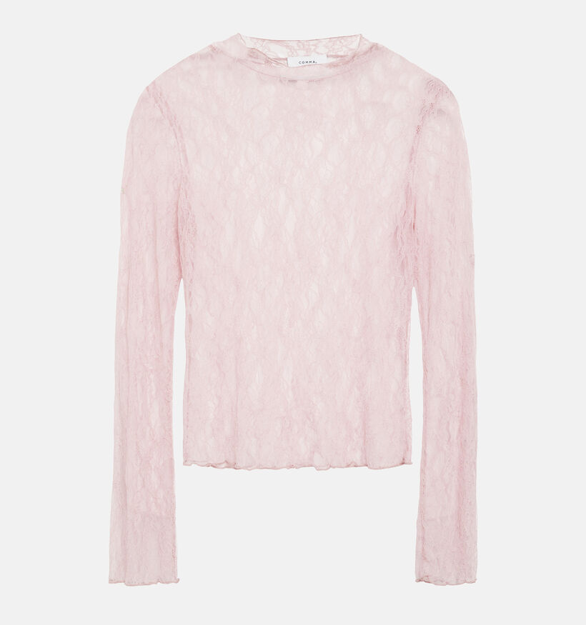 comma Kanten Lila t-shirt met Lange Mouwen voor dames (384123)
