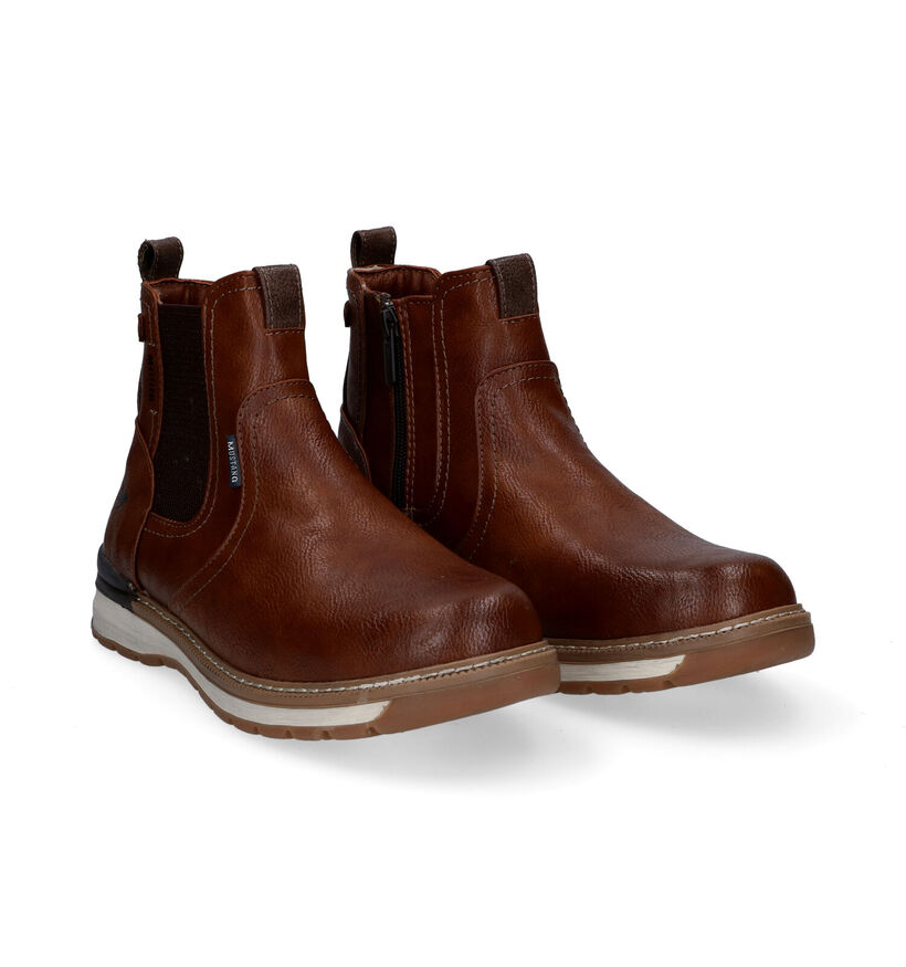 Mustang Cognac Boots in kunstleer (298242)