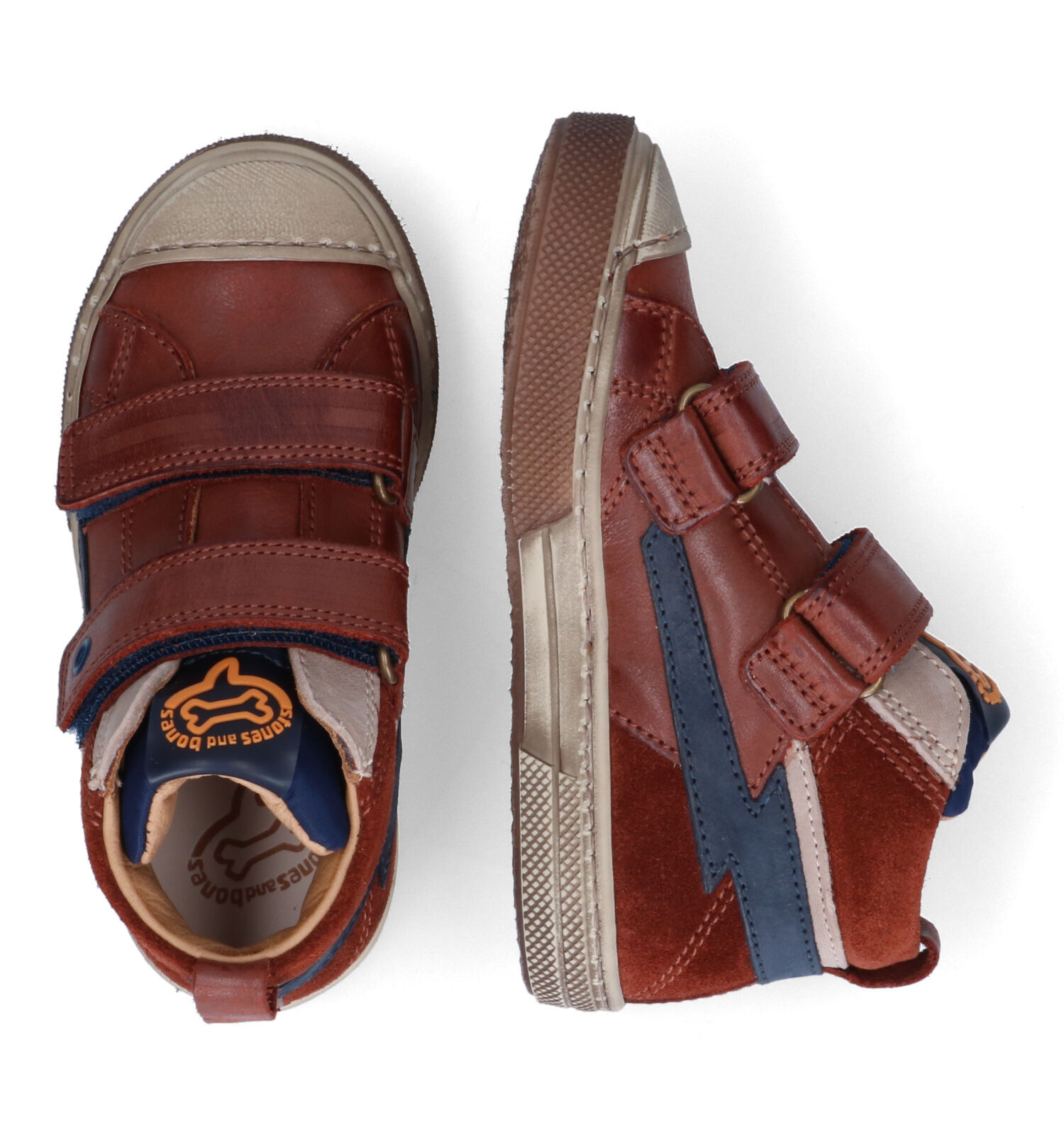 Stones and Bones Conny Bruine Velcroschoenen Jongens Hoge
