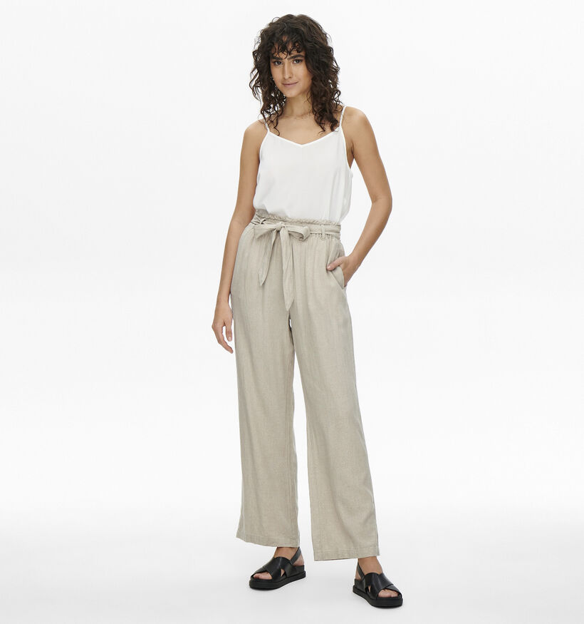 JDY Say Beige Linnen broek voor dames (341105)