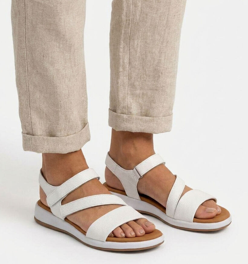 Gabor Sandales plates en Blanc pour femmes (371128)