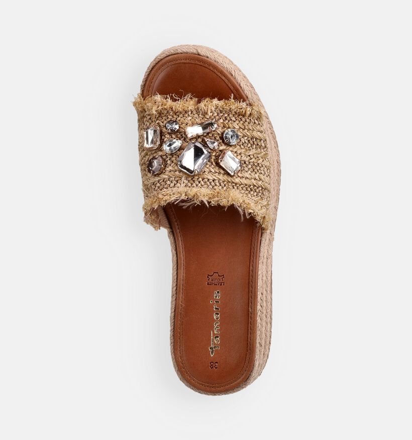Tamaris Beige Slippers met Gevlochten Platformzool voor dames (371712)