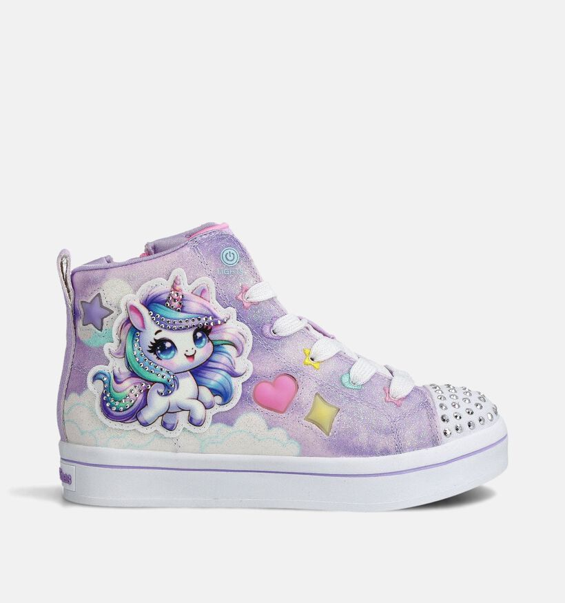 Skechers Twi-Lites 2.0 Baskets montantes en Bleu pour filles (360977)