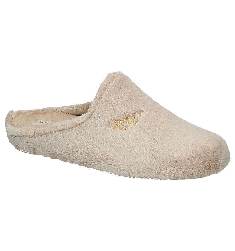 River Woods Beige Pantoffels in stof (298441)