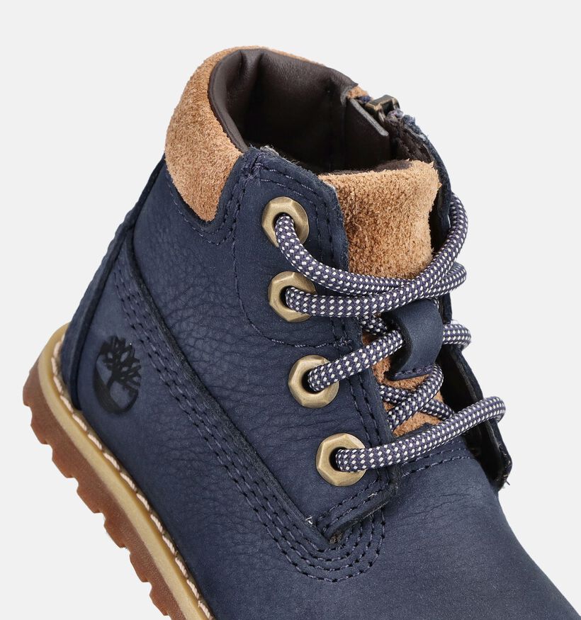 Timberland Pokey Pine HL Boots &agrave; lacets en Bleu fonc&eacute; pour gar&ccedil;ons (377383) - pour semelles orthop&eacute;diques