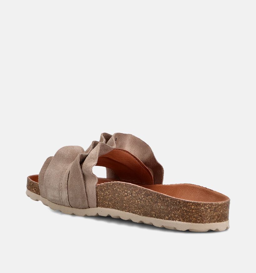 Verbenas Rocio Nu-pieds plates en Taupe pour femmes (357416)