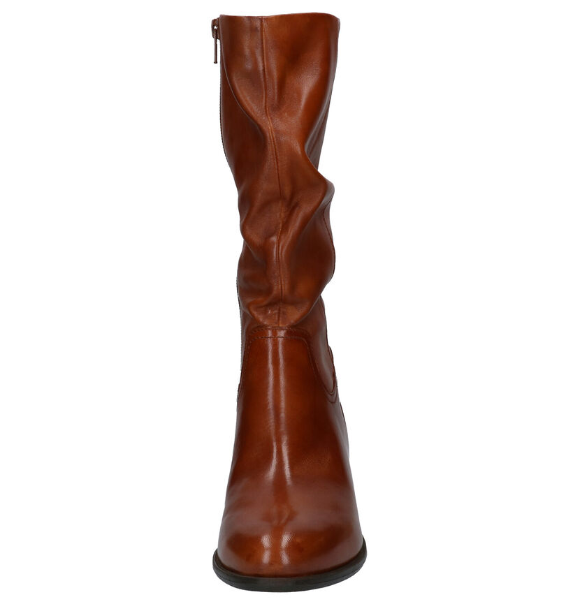 Steven NY Bottes courtes en Cognac en cuir (280229)