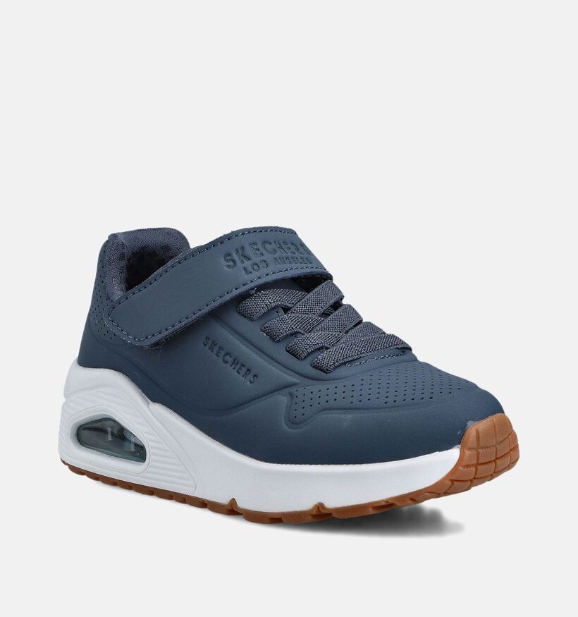 Skechers Uno Air Blitz Baskets basses en Bleu fonc&eacute; pour gar&ccedil;ons, filles (375672)