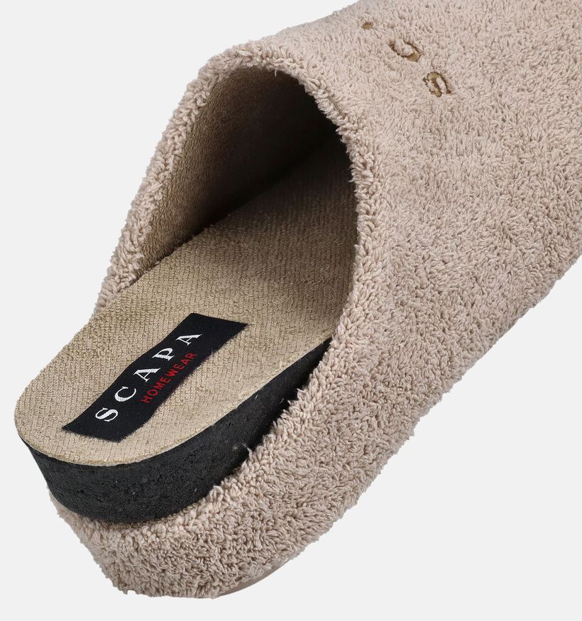 Scapa Taupe Open Pantoffels voor dames (373299) - geschikt voor steunzolen