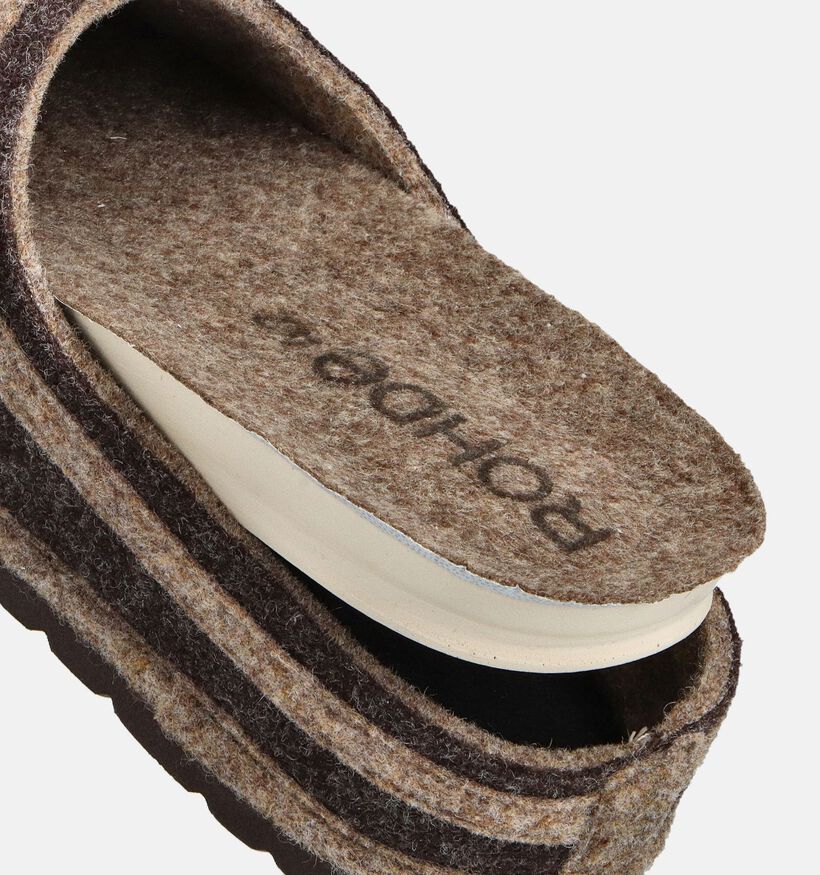 Rohde Mocca Pantoufles ouvertes en Marron fonc&eacute; pour hommes (379278) - pour semelles orthop&eacute;diques