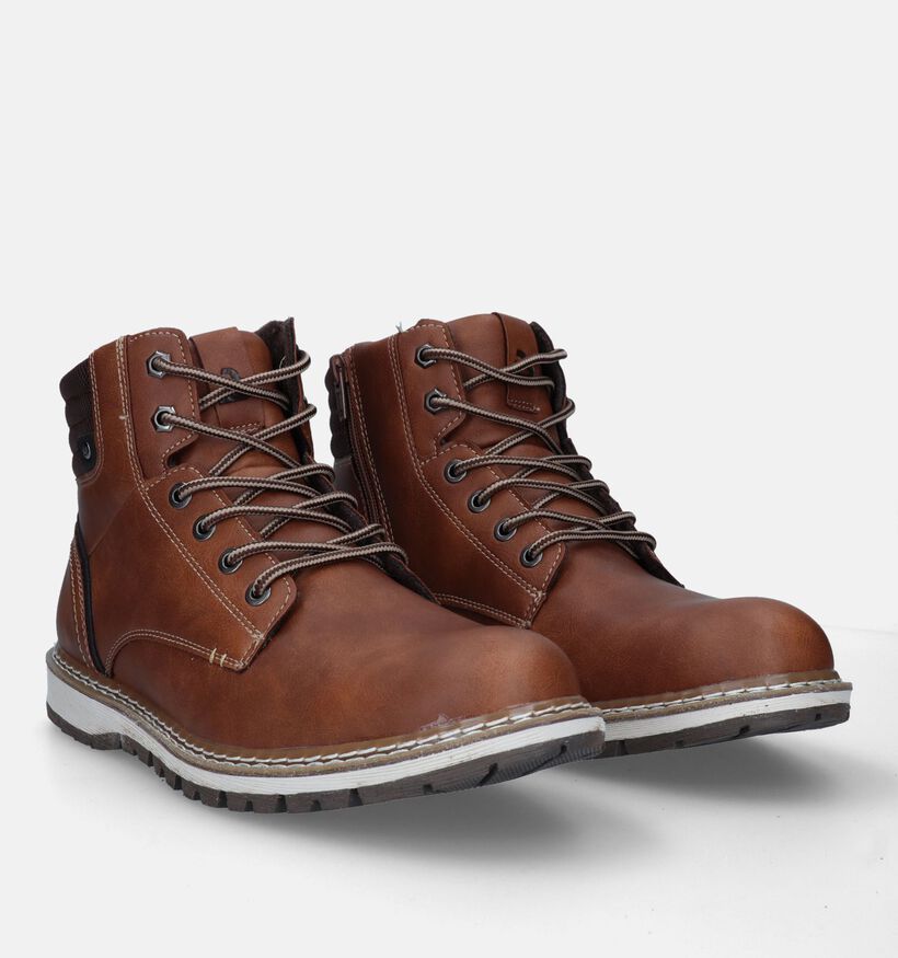 Bullboxer Cognac Hoge Schoenen voor heren (328658) - geschikt voor steunzolen