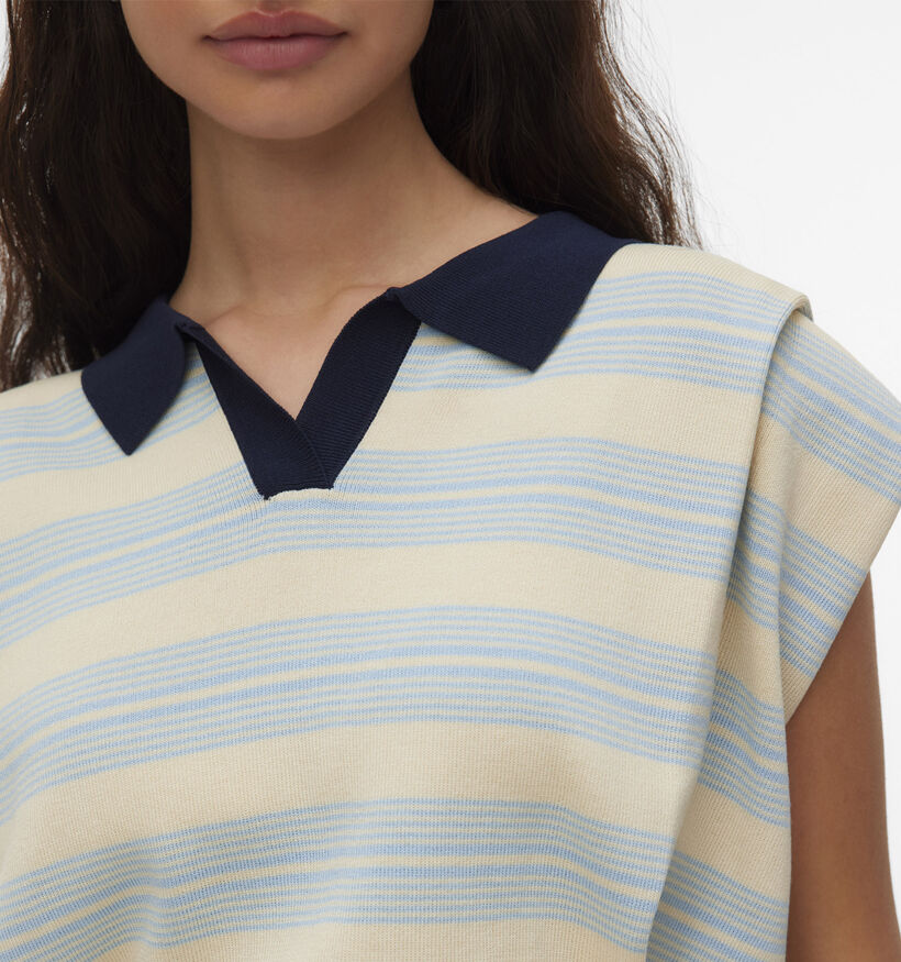 Vero Moda Music Blauwe/Beige Top voor dames (378420)